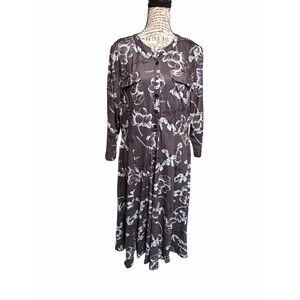 Nwt Reborn Printed Floral Long Sleeve Mini Dress Size 1x Whimsical Fairy Boho